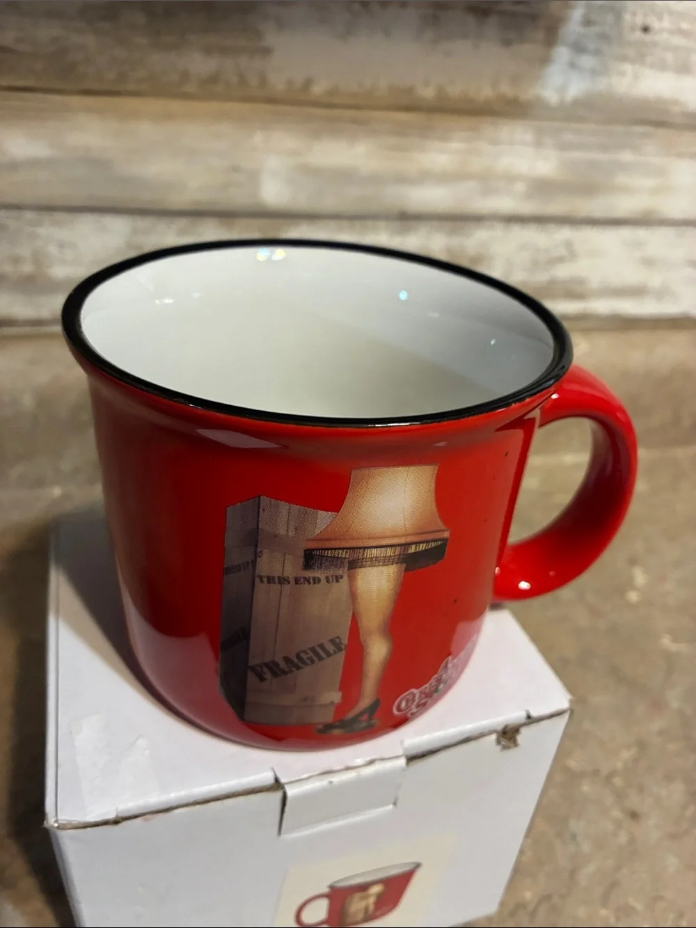 A Christmas Story Red Ceramic Holiday Leg Lamp Coffee Mug